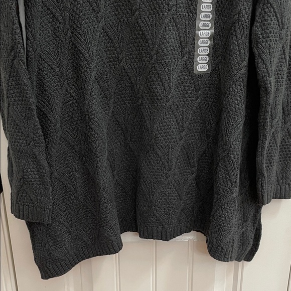 JEANNE PIERRE Charcoal Gray Cowl Neck Sweater - Picture 4 of 7